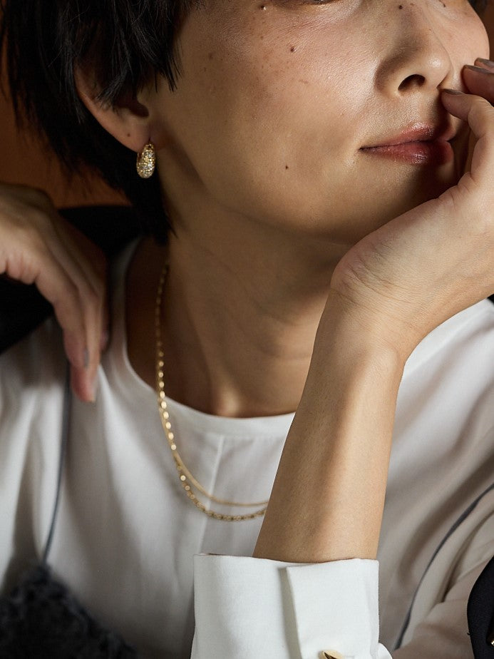 【予約販売】CHIGNON ドロップパヴェワンタッチピアス 0056-515SH