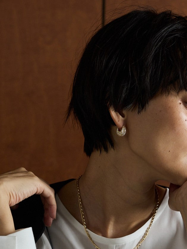 【予約販売】CHIGNON ドロップパヴェワンタッチピアス 0056-515SH