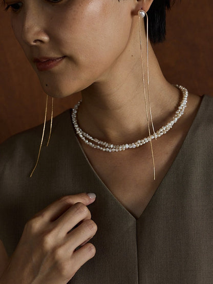 【予約販売】CHIGNON 淡水＆チェーン2WAYピアス 0056-517SH