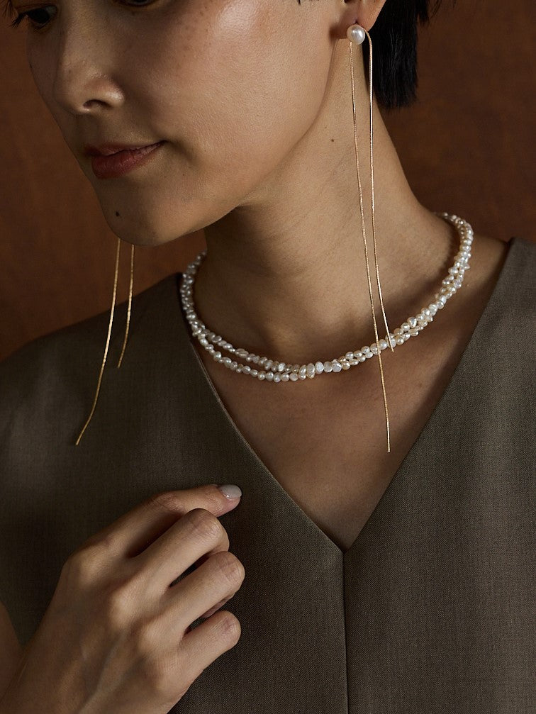 【予約販売】CHIGNON 淡水＆チェーン2WAYピアス 0056-517SH