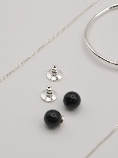 CHIGNON サークルフープオニキス3WAYピアス 0062-431SH