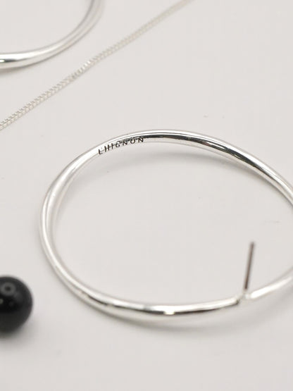 CHIGNON サークルフープオニキス3WAYピアス 0062-431SH