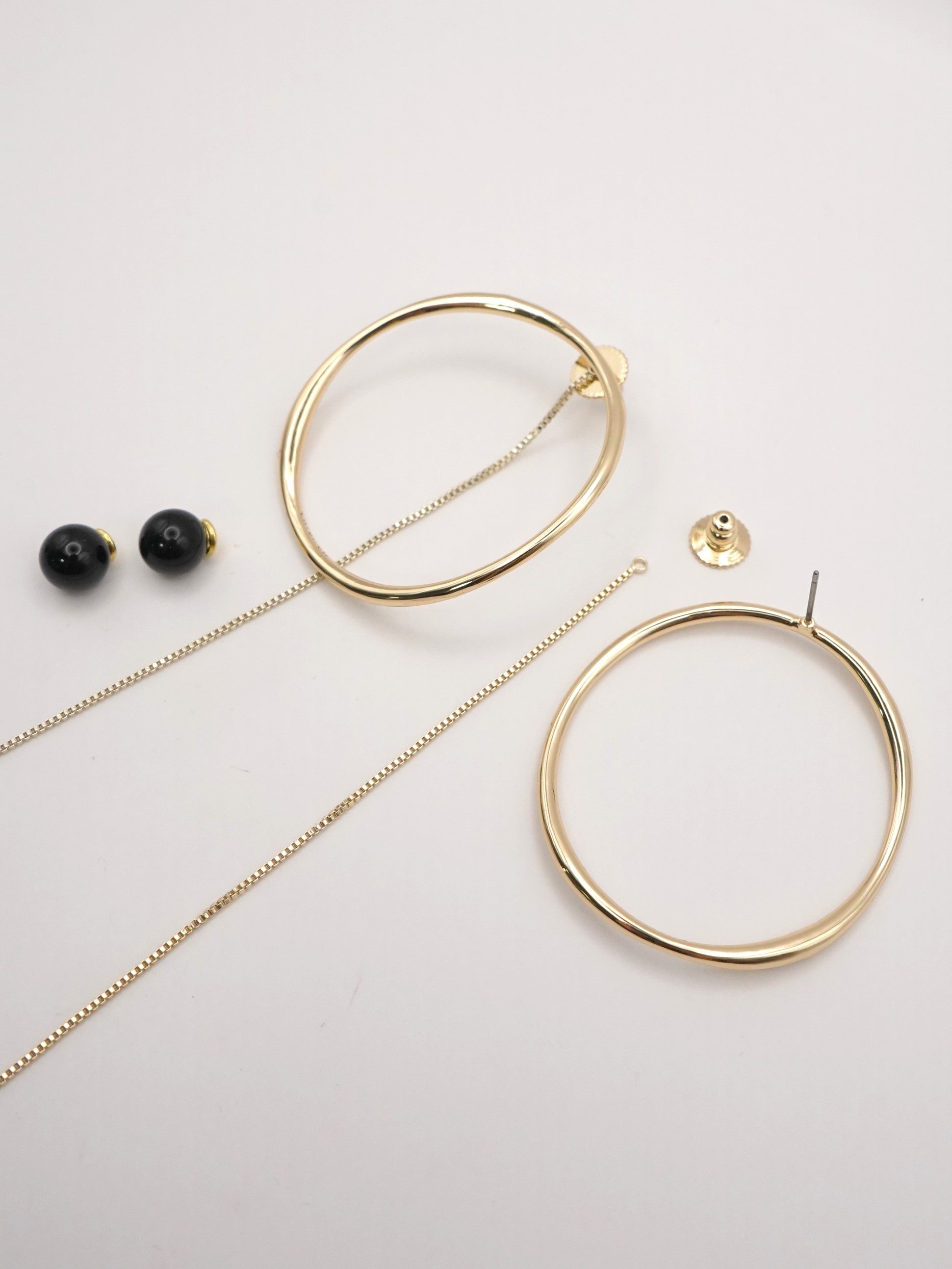 CHIGNON サークルフープオニキス3WAYピアス 0062-431SH