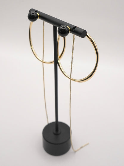 CHIGNON サークルフープオニキス3WAYピアス 0062-431SH