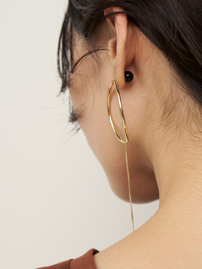 CHIGNON サークルフープオニキス3WAYピアス 0062-431SH