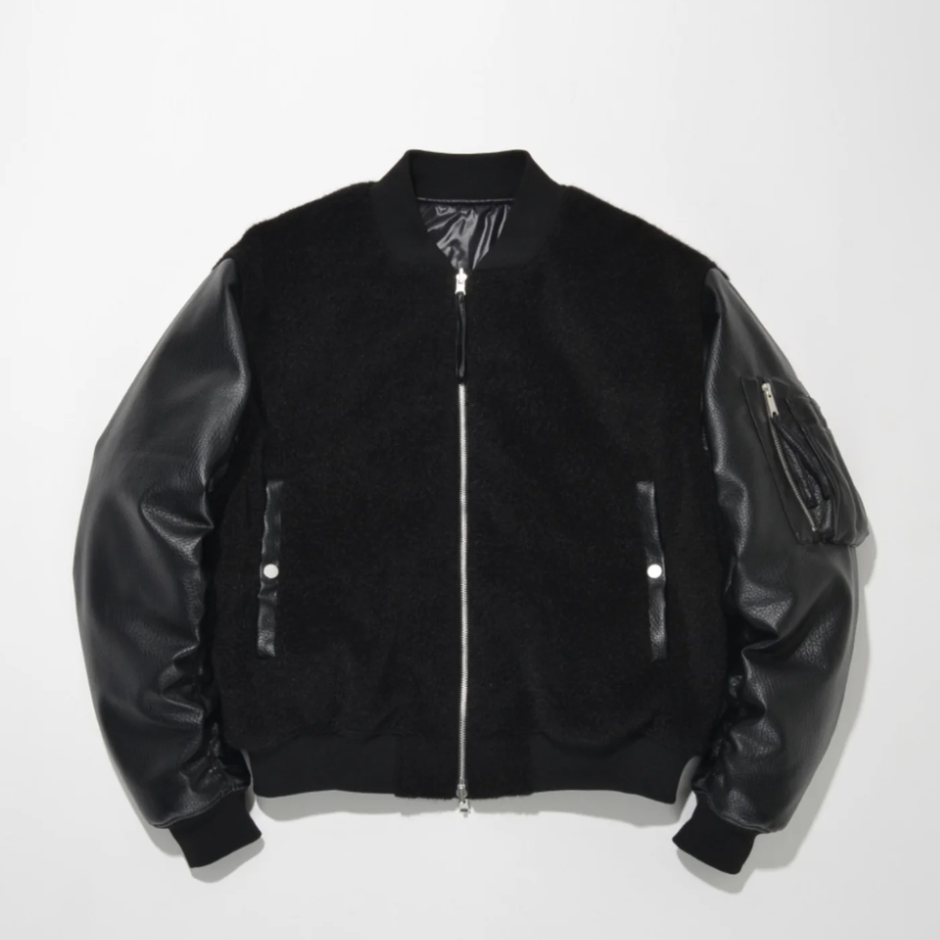 SUPERTHANKS Fur/Shrink faux leather Reversible Flight jacket ST264 JK02