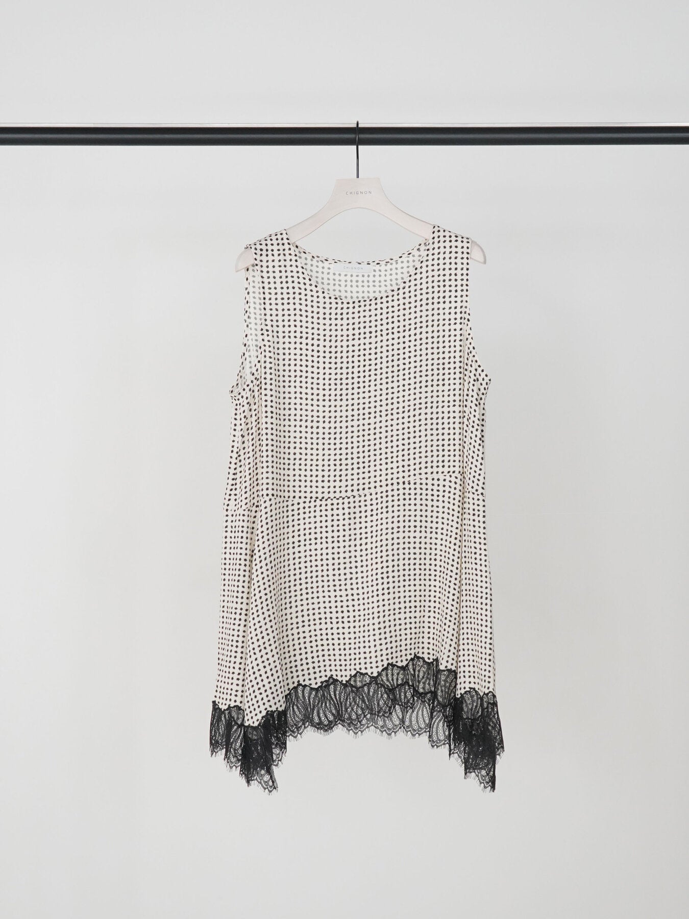 【予約販売】CHIGNON レーストリムドットタンクＴＯＰ 1563-683NH