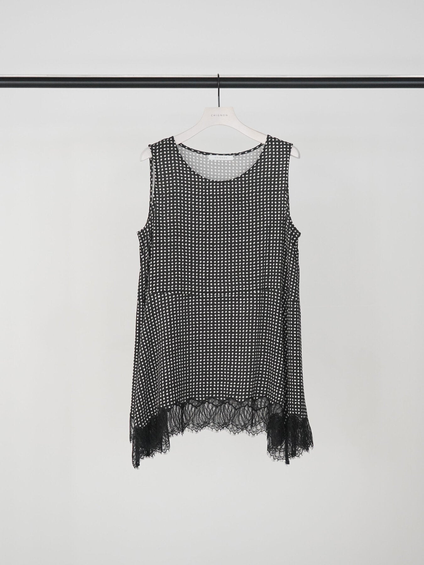 【予約販売】CHIGNON レーストリムドットタンクＴＯＰ 1563-683NH