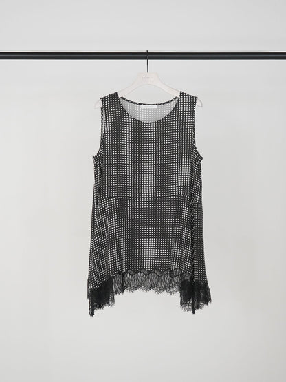 【予約販売】CHIGNON レーストリムドットタンクＴＯＰ 1563-683NH