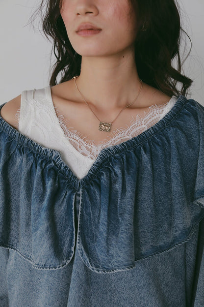 【予約販売】CHIGNON オーバーフリルデニムＢＬ1566-689BL