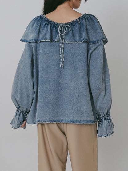 【予約販売】CHIGNON オーバーフリルデニムＢＬ1566-689BL