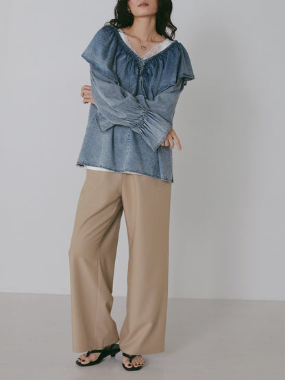 【予約販売】CHIGNON オーバーフリルデニムＢＬ1566-689BL