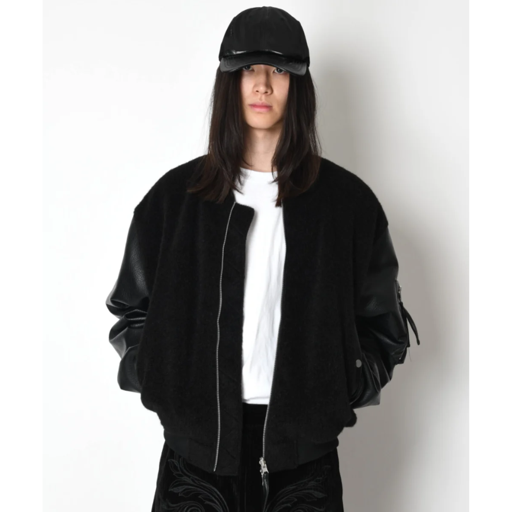 SUPERTHANKS Fur/Shrink faux leather Reversible Flight jacket ST264 JK02