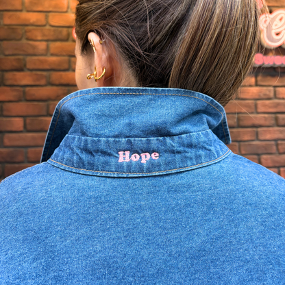 Maison de RUKA Hope刺繍入りオーバーサイズデニムシャツ