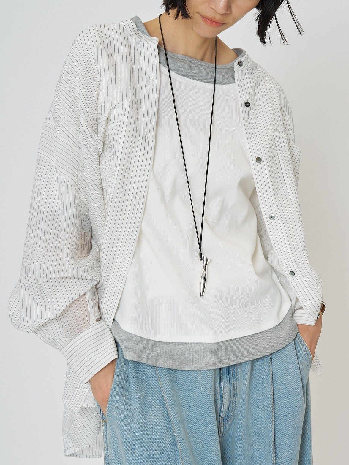 【予約販売】CHIGNON シアーストライプオーバーSH 1861-005KK