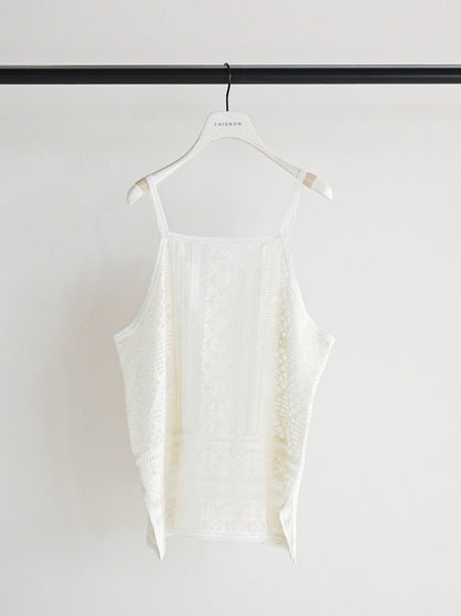 【予約販売】CHIGNON パッチワークレースキャミソール 1861-050BZ