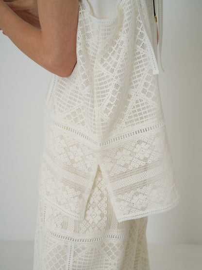 【予約販売】CHIGNON パッチワークレースキャミソール 1861-050BZ