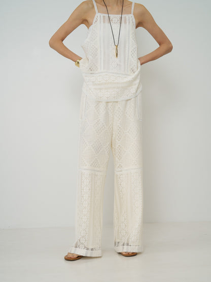 【予約販売】CHIGNON パッチワークレースキャミソール 1861-050BZ