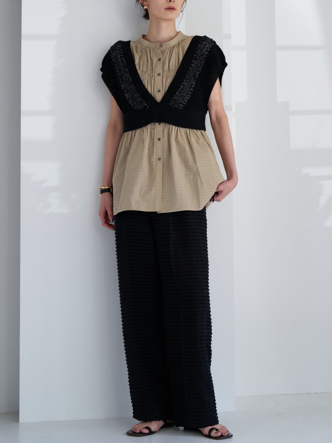 【予約販売】CHIGNON ＣＨＥＣＫシャーリングフレンチＢＬ 1963-606KK