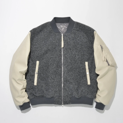 SUPERTHANKS Fur/Shrink faux leather Reversible Flight jacket ST264 JK02