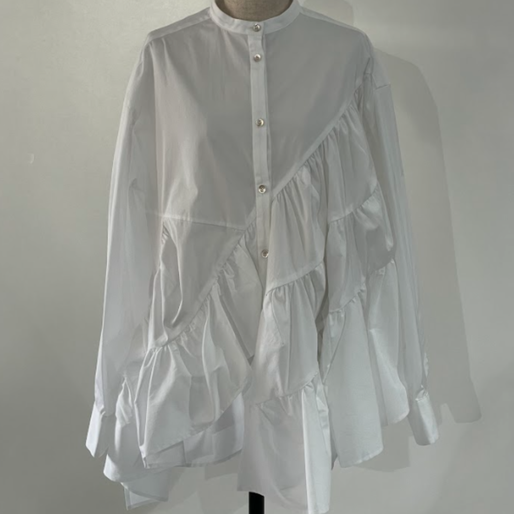 RUMCHE Typewriter Gatherd Blouse R25A10603