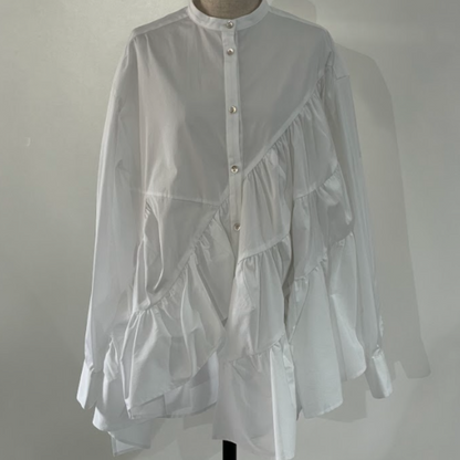 RUMCHE Typewriter Gatherd Blouse R25A10603