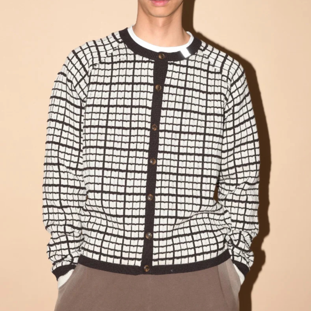SUPERTHANKS Graph check Knit Cardigan KT02