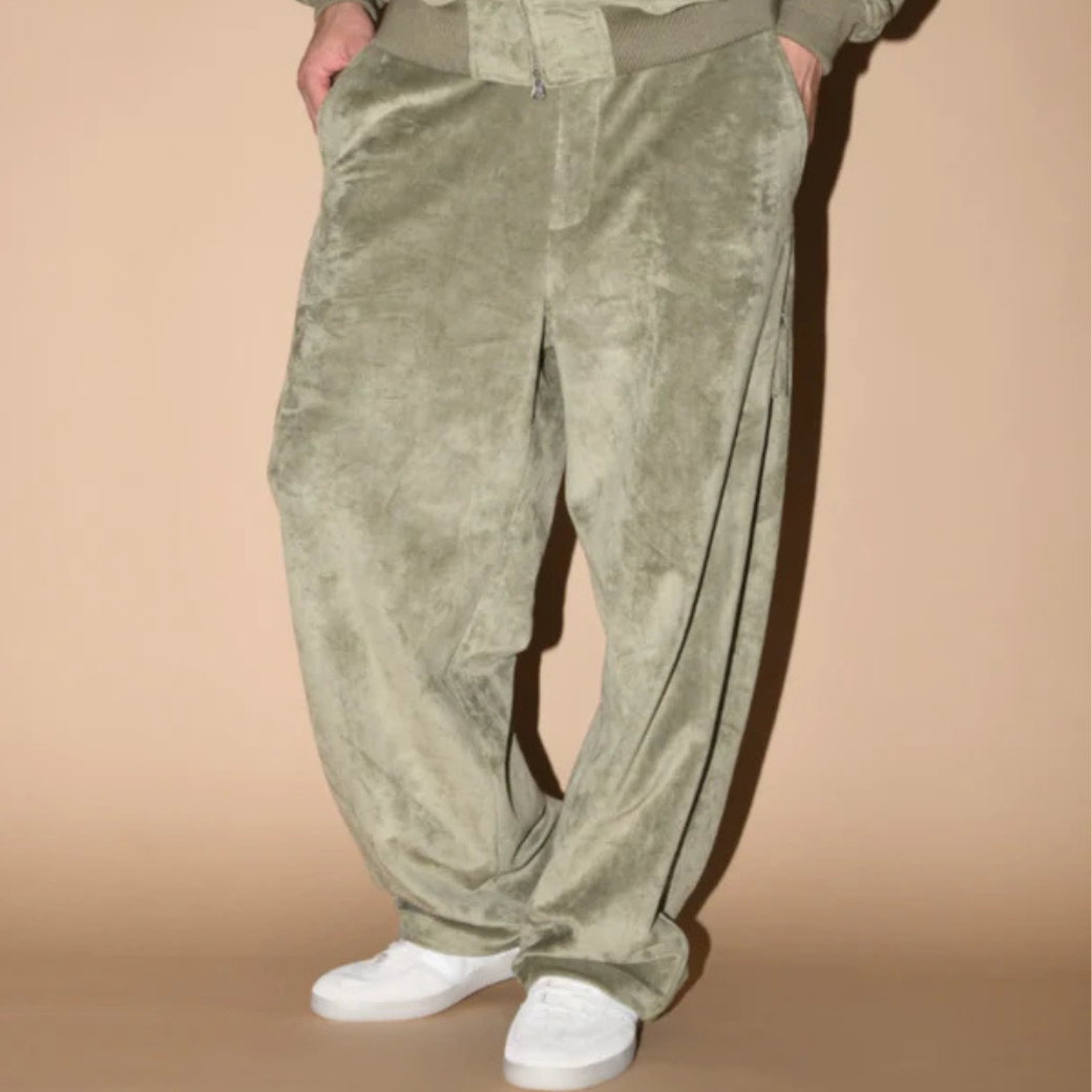 SUPERTHANKS Faux Suede Side-zip Wide Pants PT01