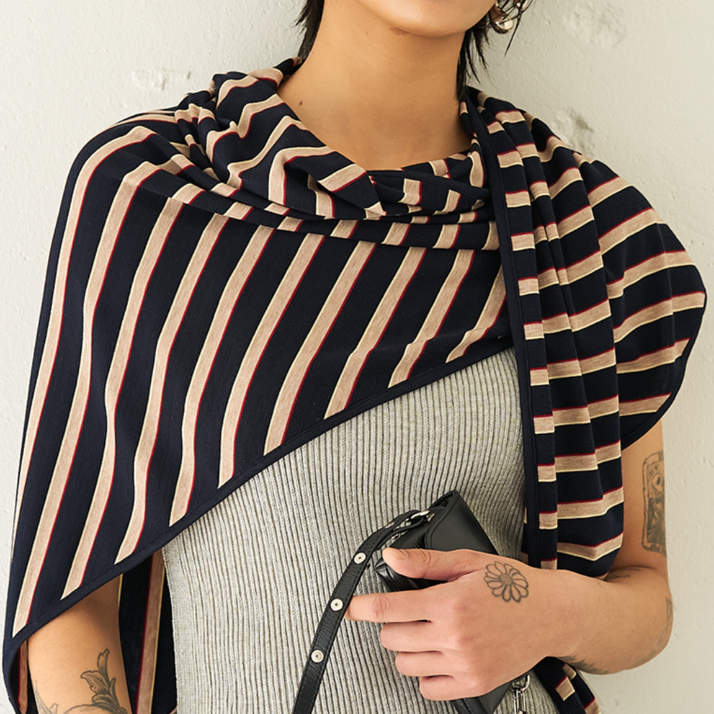 【予約販売】YENN STRIPED JERSEY SCARF Y262-01048