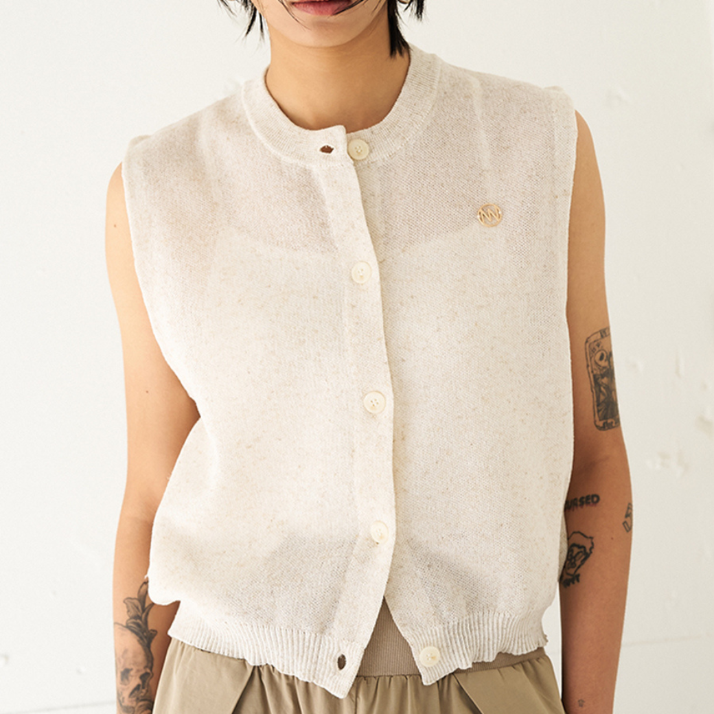 YENN LINEN SHEER VEST Y262-91061