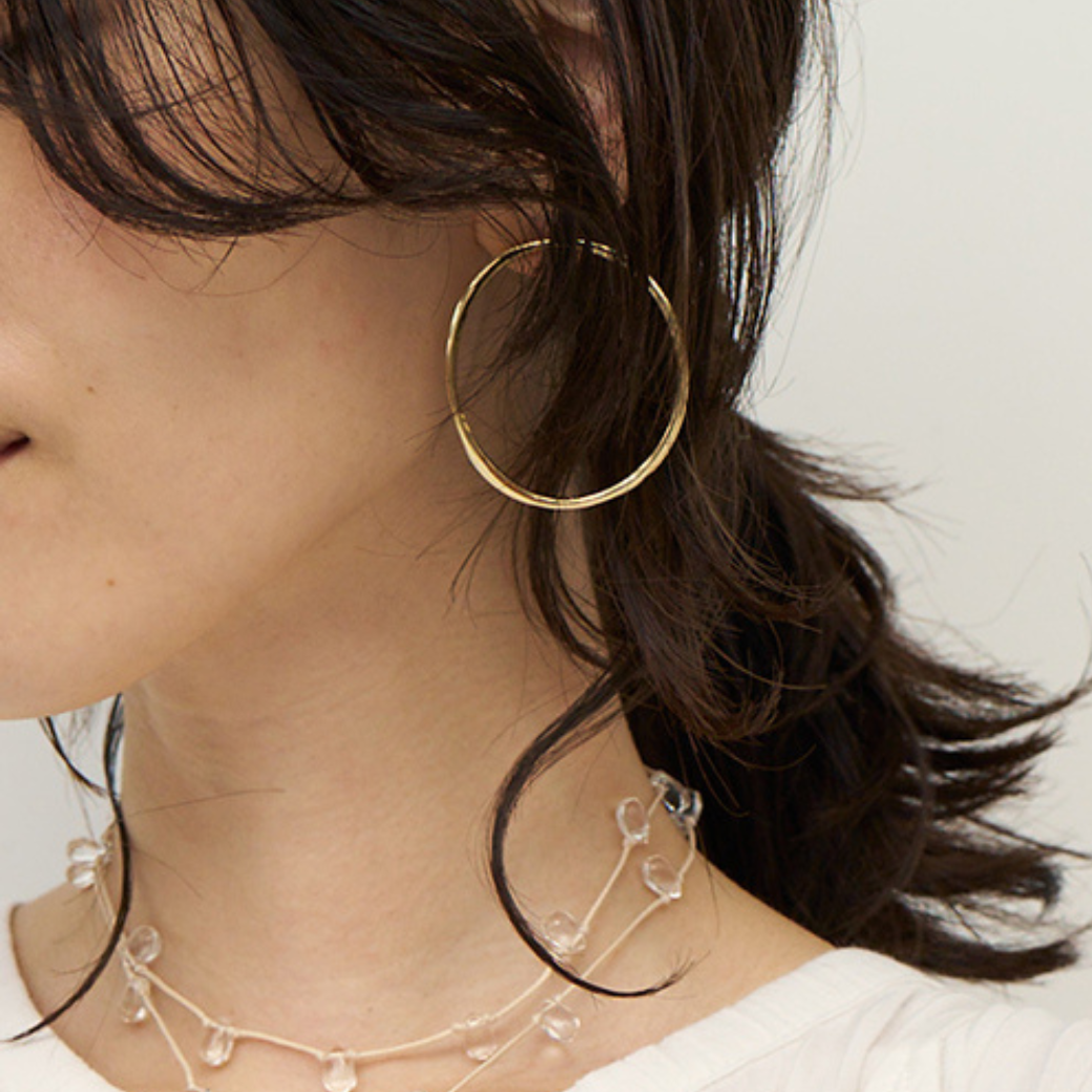 CHIGNON サークルフープオニキス3WAYピアス 0062-431SH