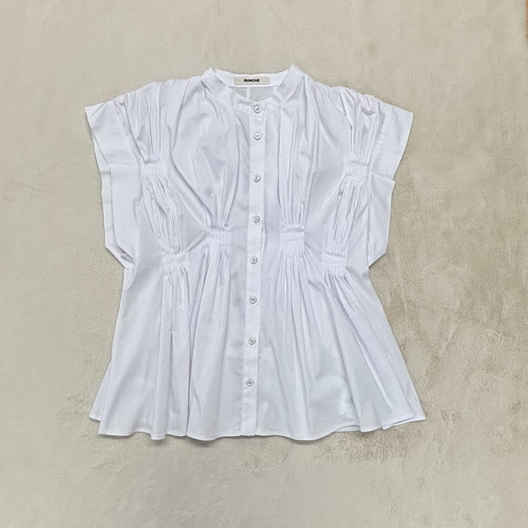 RUMCHE Cotton Bundled Tuck Blouse R26S10610