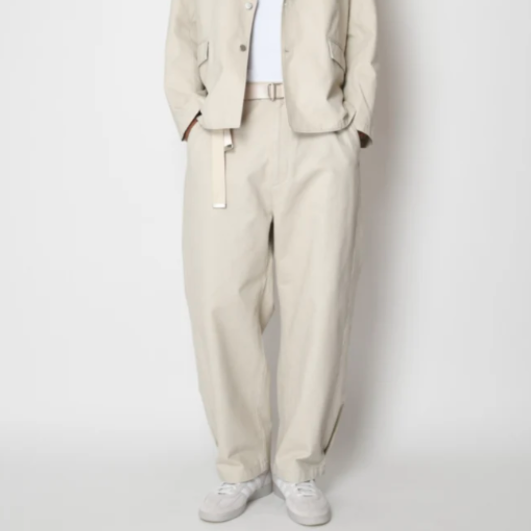 SUPERTHANKS Pigment dyed Twill Side-tuck Wide Pants PT01