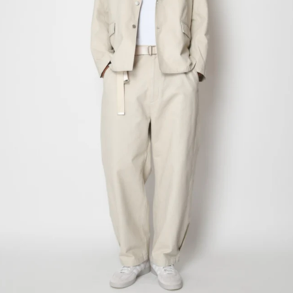 SUPERTHANKS Pigment dyed Twill Side-tuck Wide Pants PT01