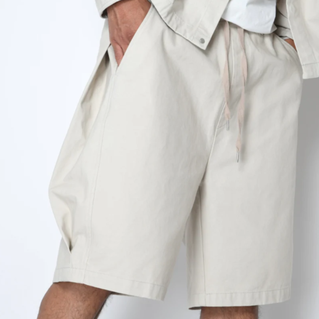 SUPERTHANKS Pigment dyed Twill side-tuck shorts PT-03