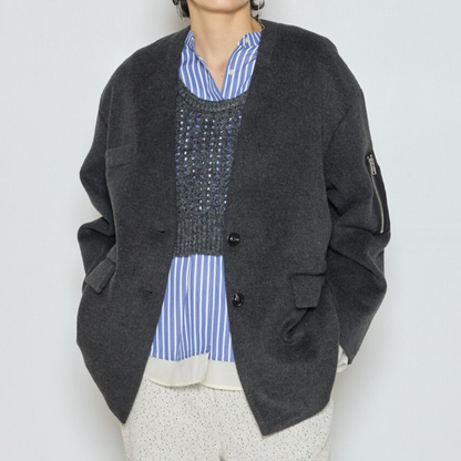 【予約販売】CHIGNON ノーカラーニュアンスミリタリーJK 4865-301KK