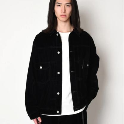 Black flocky denim type2-jacket