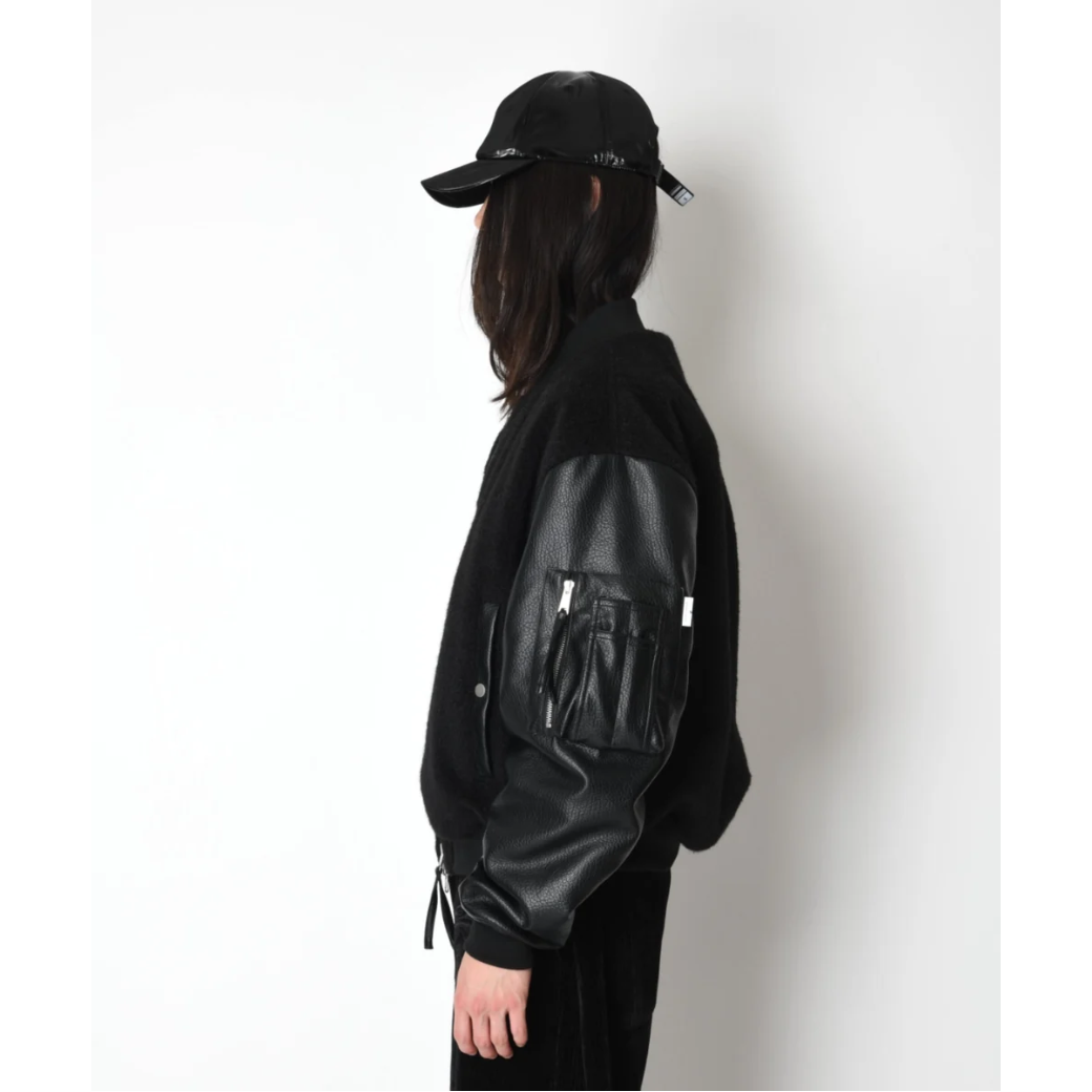 SUPERTHANKS Fur/Shrink faux leather Reversible Flight jacket ST264 JK02
