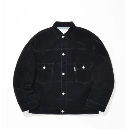 Black flocky denim type2-jacket