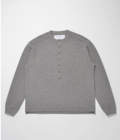 Waffle henley neck L/S T-shirt CS01