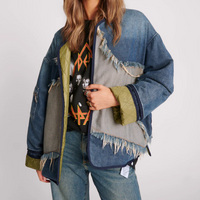 One Teaspoon DENIM WADDED JACKET MEMPHIS LIGHT STAR 26513B