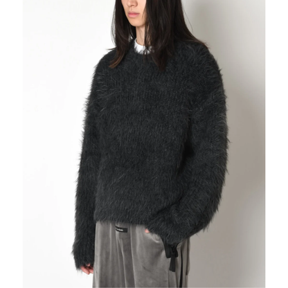SUPERTHANKS Crew neck volume shaggy knit KT01