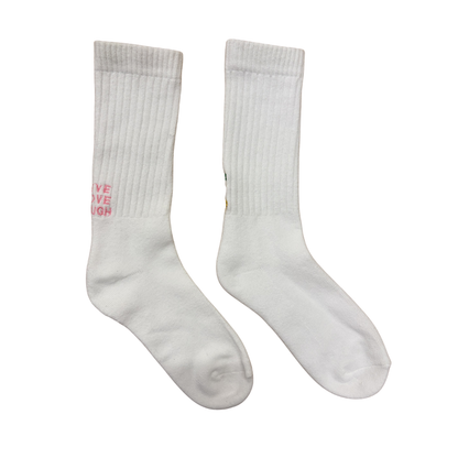 SPRAWLS メッセージ＆モチーフ刺繍 クルーソックス (White)