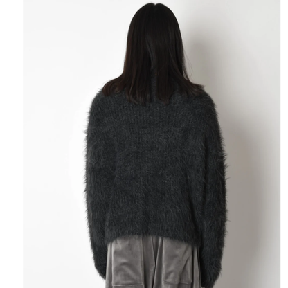 SUPERTHANKS Crew neck volume shaggy knit KT01