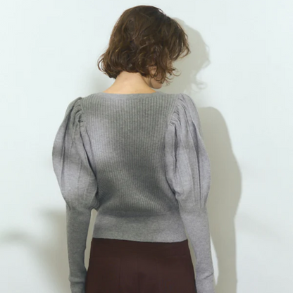 muel chic Colon knit デザインニット パールボタン