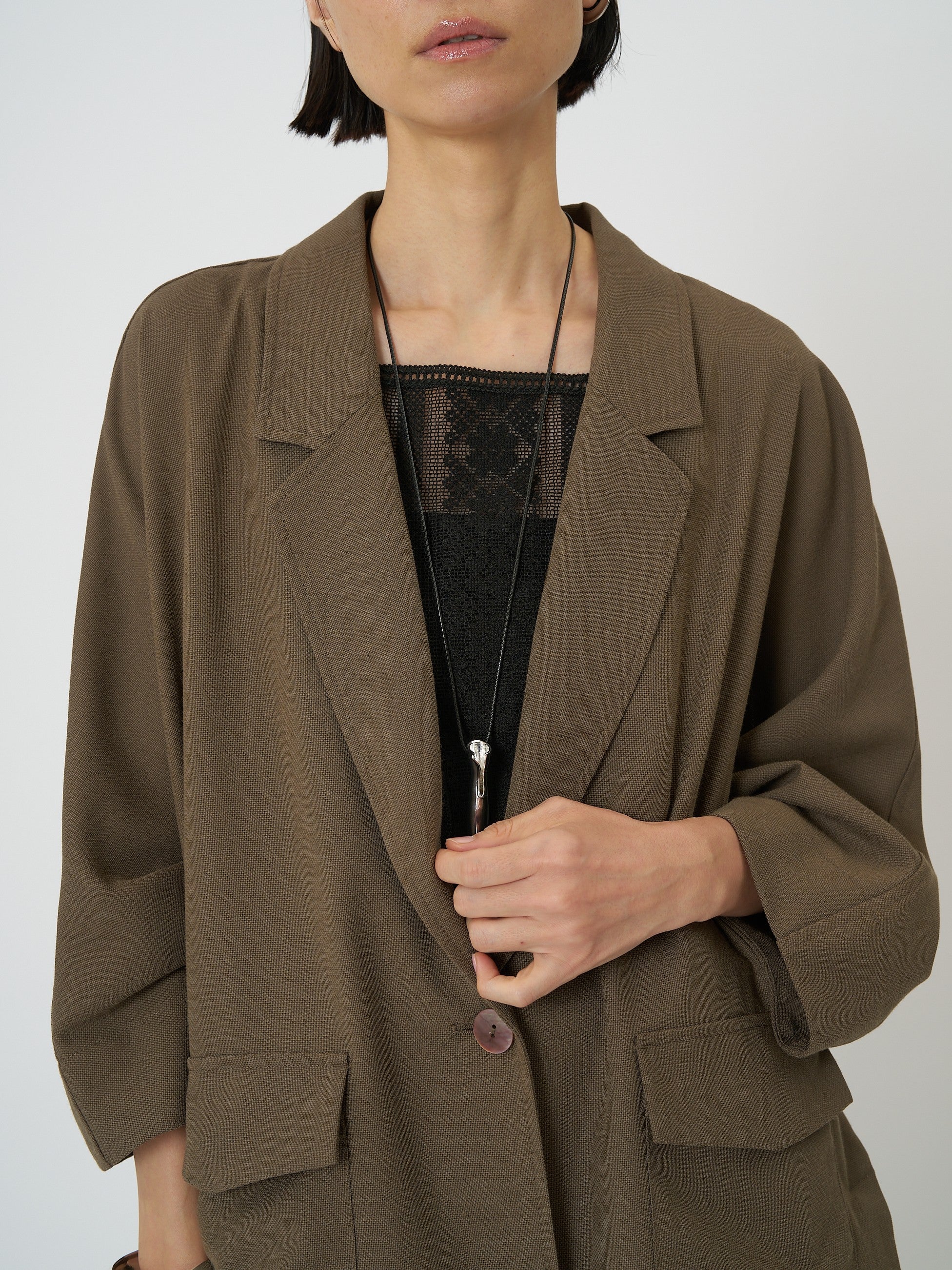 【予約販売】CHIGNON サマーメッシュ麻混ドルマンJK 4561-027BZ