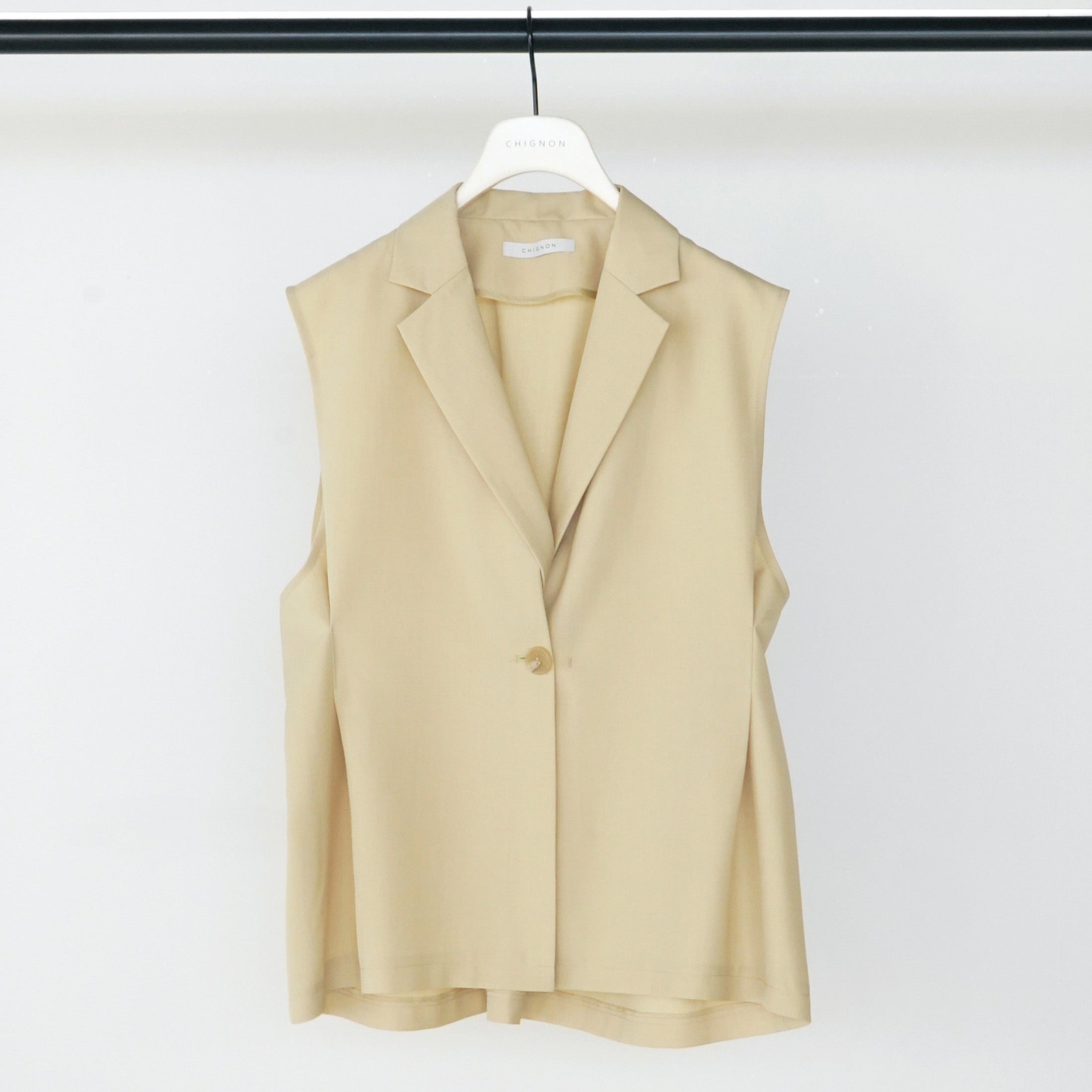 【予約販売】CHIGNON リネンライクペプラムジレ 4862-336MK