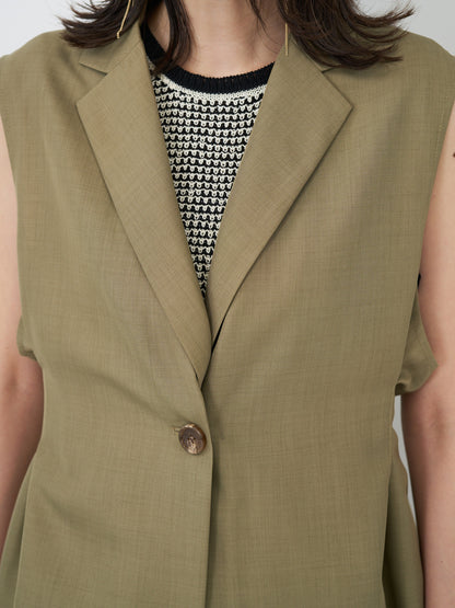 【予約販売】CHIGNON リネンライクペプラムジレ 4862-336MK