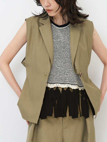 【予約販売】CHIGNON リネンライクペプラムジレ 4862-336MK