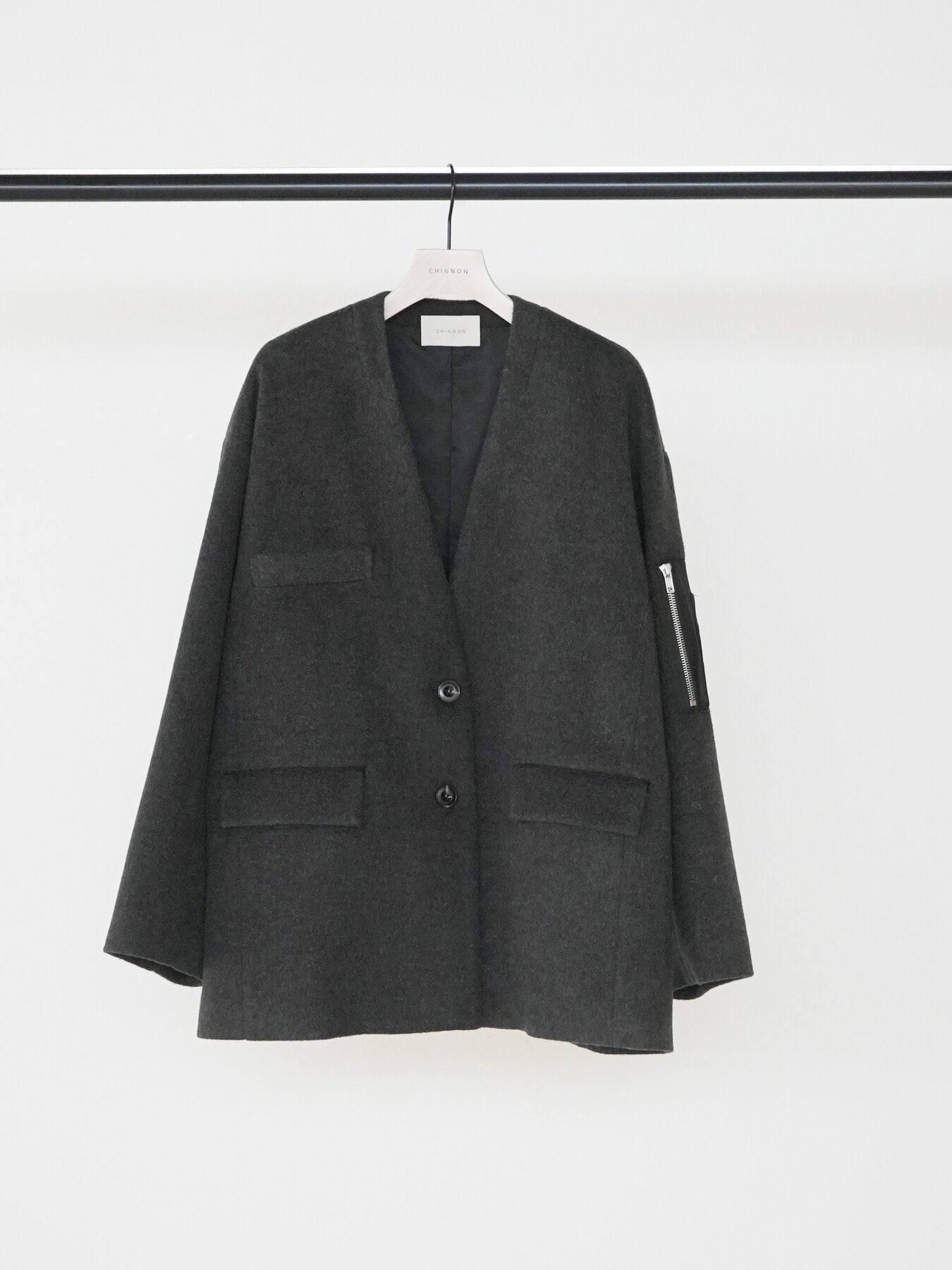 【予約販売】CHIGNON ノーカラーニュアンスミリタリーJK 4865-301KK